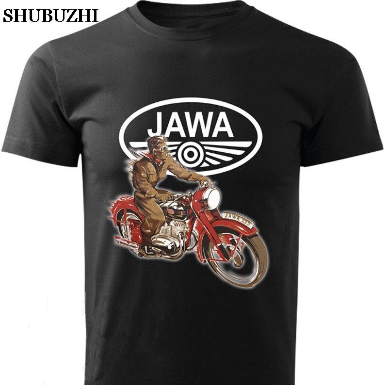 Mens Motorcycles Retro TShirt Jawa MenS TShirt Newest Cotton Brand Short Sleeve 3D Printed TShirt