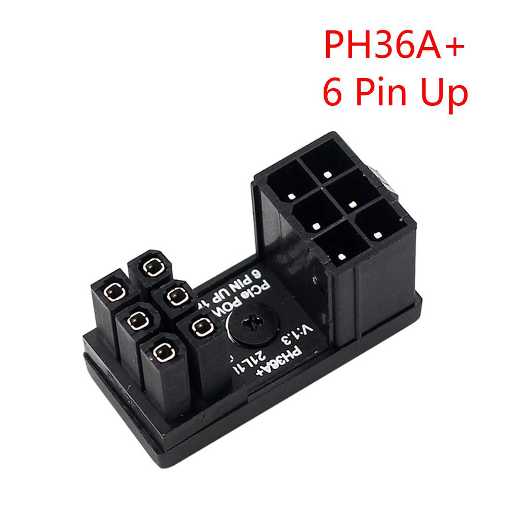 Turn Connector 6 Pin/8 Pin Power Adapter Board 180 Degree Angle GPU Power Connector for PC Computer Graphics Card