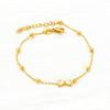 Trendy Versatile Stainless Steel Gold Plated Chain Link Bowknot Flower Charms Zircon Bracelet for Women Non Tarnish Jewelry