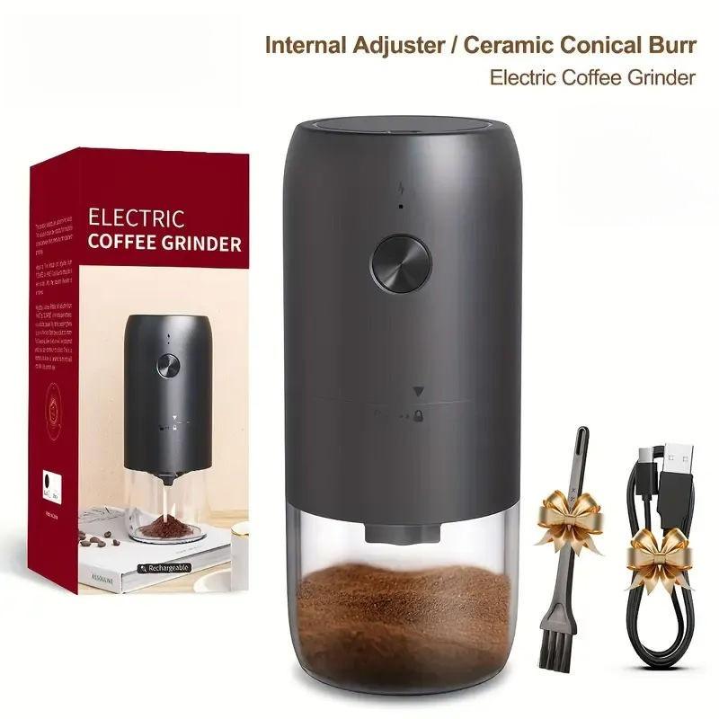 Multifunctional Powder Grinder Rechargeable Small Coffee Beans Mill Grinding Machine Portable Electric Burr Coffee Grinder