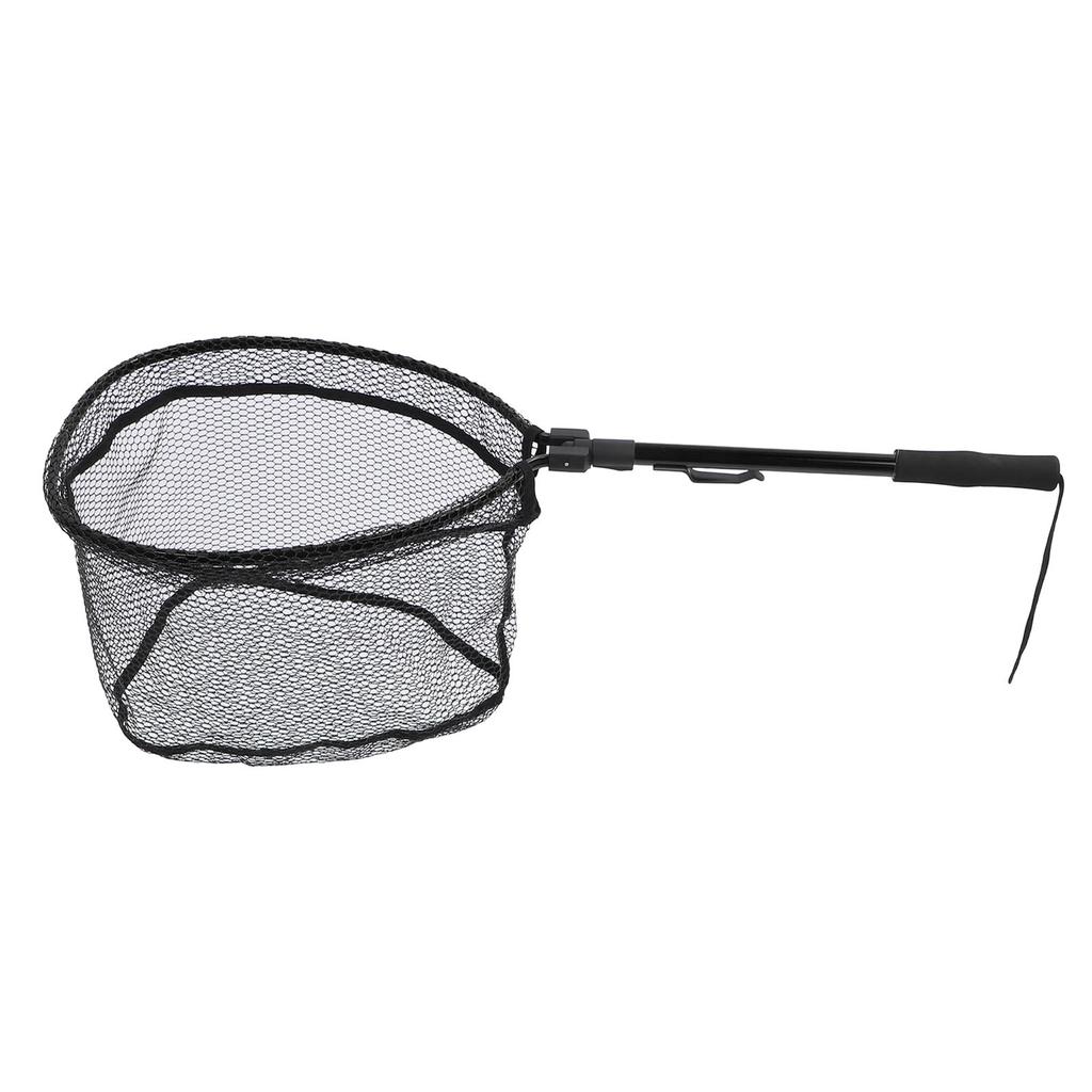 Floating Fishing Net Fish Landing Net Fish Friendly Mesh for Safe Catch Release Compact Foldable for Easy Transportation Storage Black