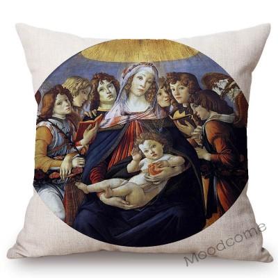 Sandro Botticelli Florence Art Birth Of Venus World Famous Oil Painting Decorative Pillow Case Cotton Linen Sofa Cushion Cover