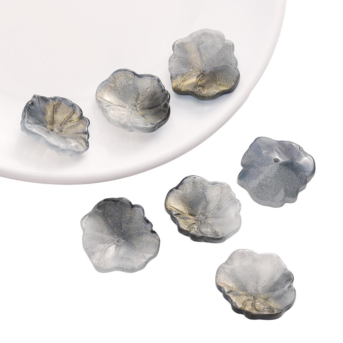 

22x25 мм 5 шт./пакет стеклянные бусины в форме листьев лотоса DIY браслет ожерелье серьги ювелирные аксессуары 22x25mm 5pcs/bag