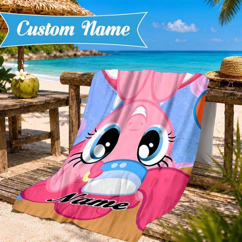 Custom Name Pinkie Pie's Bold Adventure Beach Towel Microfiber Beach Towel, Lightweight and Quick-Dry, for Summer Travel, Swimming Pool Gift