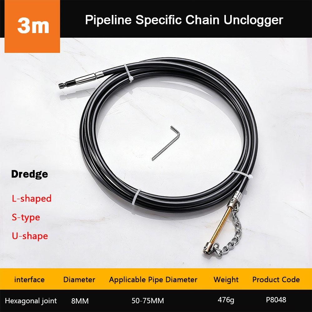 Multifunctional Drain Pipe Dredger Chain Structure Adjustable Size Chain Unclog Tool Household Applicable Blockage Clearing