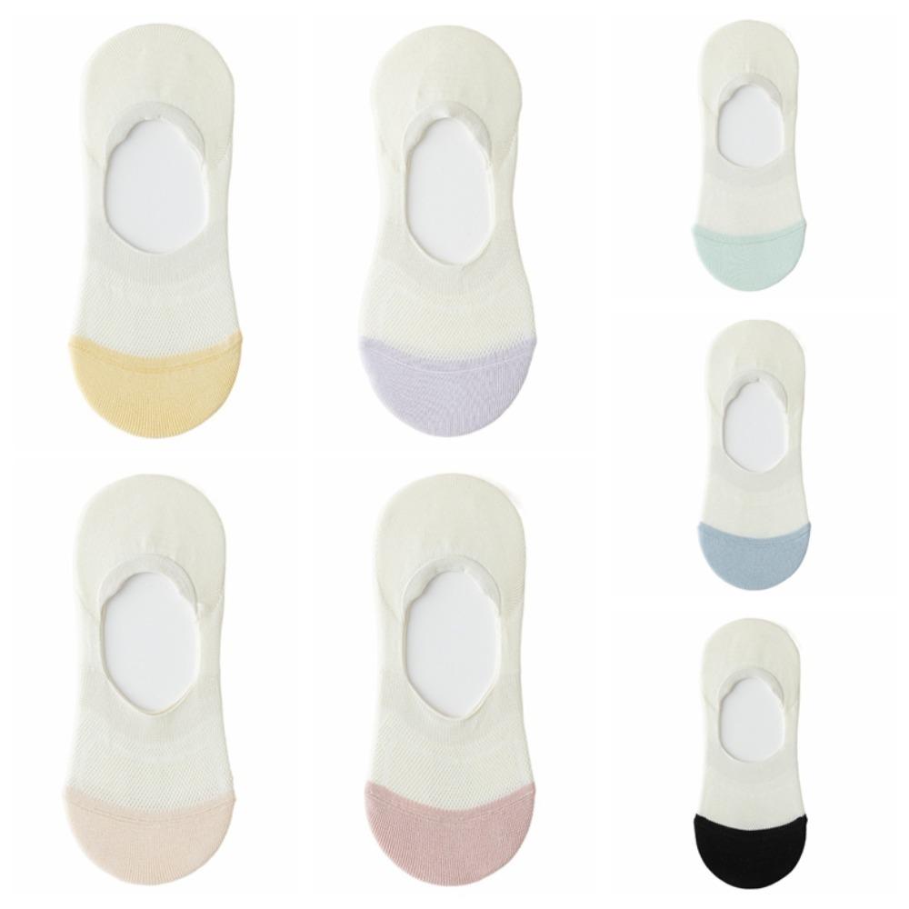 7Pairs Low Cut Short Invisible Socks Non-slip Summer Socks Women Mesh Boat Socks  Sports