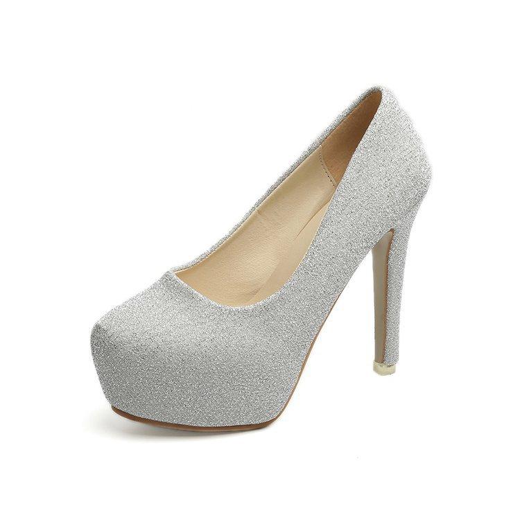 

Очень сексуальные туфли-лодочки, новые летне-осенние, с круглым носком и тонким каблуком, женские туфли для ночного клуба, водонепроницаемые, на платформе, на высоком каблуке, принцесса, свадебные 39 серебряный