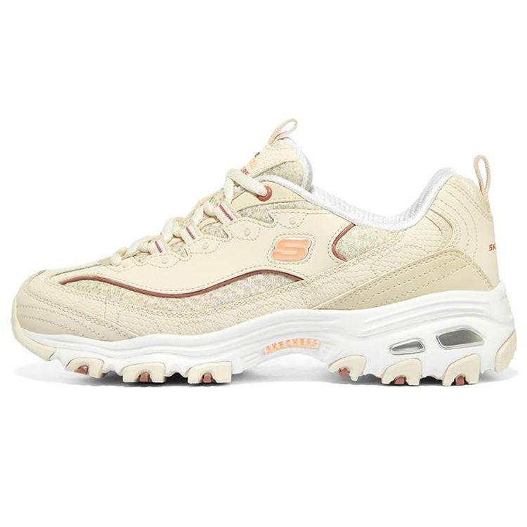 Skechers DLites 1.0 Comfortable Versatile Lace-Up Low-Top Dad Shoes Women sneaker Natural Multicolor 149791-NTMT 35