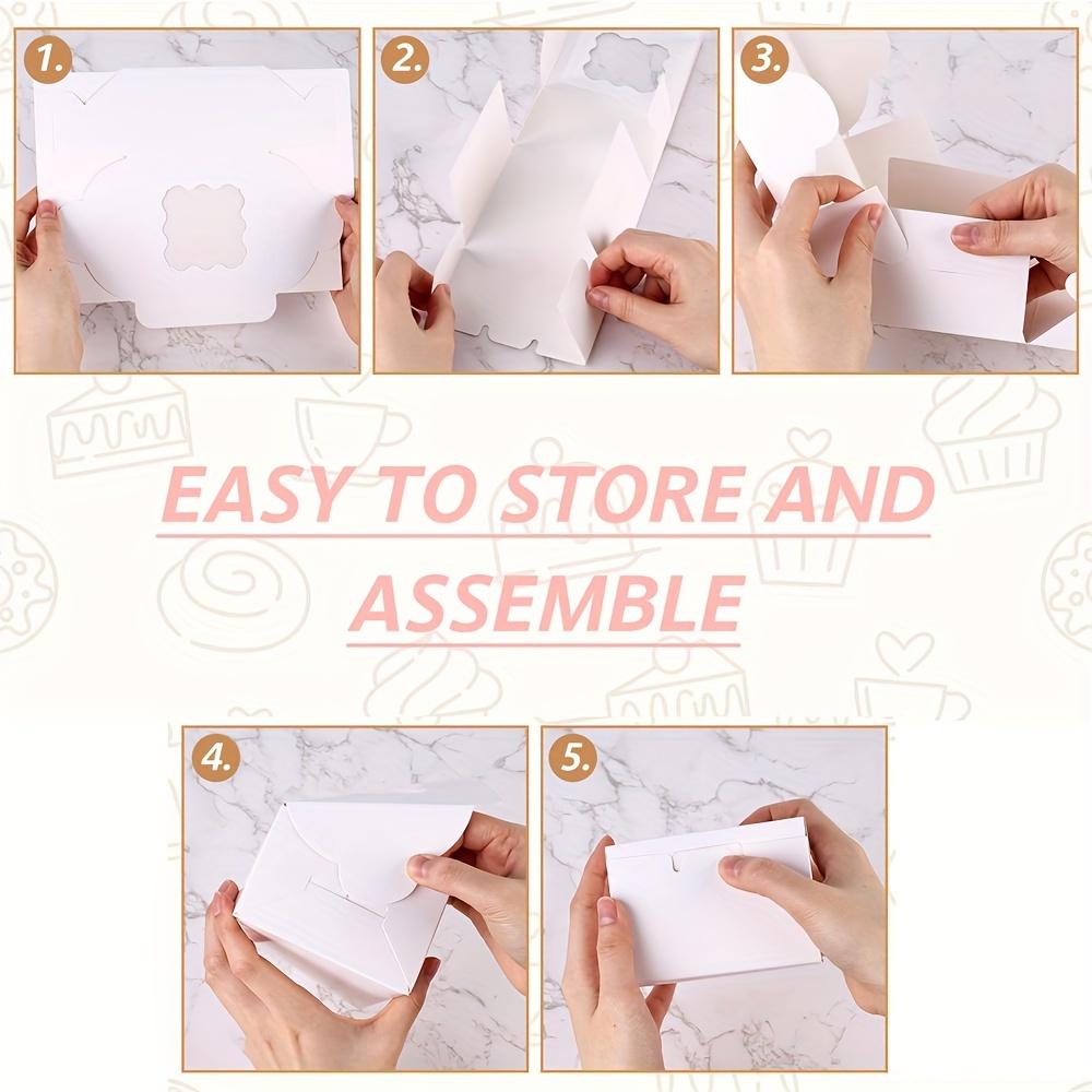 30 Stück Weiße Bäckereikartons Mini-Kuchenboxen Keksdose mit Fenster Kleine Geschenkboxen für Kekse Gebäck Donut enthalten