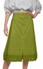 Moomaya Solid Cotton Skirts For Women Button Down A-Line Knee Length Skirts