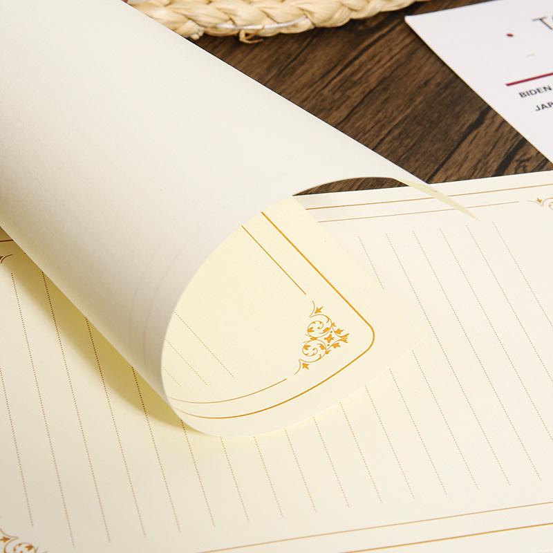 Golden Rose Romantic Retro Letter Paper - Handwritten Love Stationery (B5, A5, A4)
