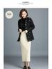 2021 Women's High-Waist Knitted Wool Skirt: Autumn/Winter, Thick, Long, Slim Fit, with Slit