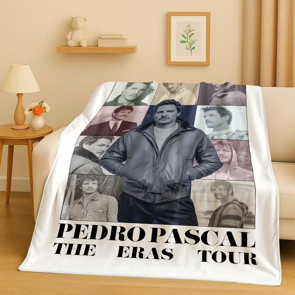 Fashion Pedro Pascal Handsome Actor Flannel Blanket,Ultra Soft Warm Plush Throw for Home Bedroom Bed Sofa Cover Kids Picnic Gift