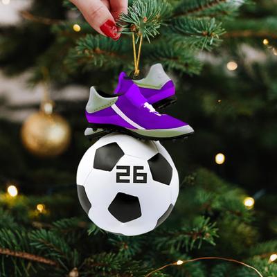 Weihnachtsschmuck Fußball-Design Einfach aufzuhängen Dekorative Feiertagsanhänger mit festlichem Themenmuster Heimdekoration