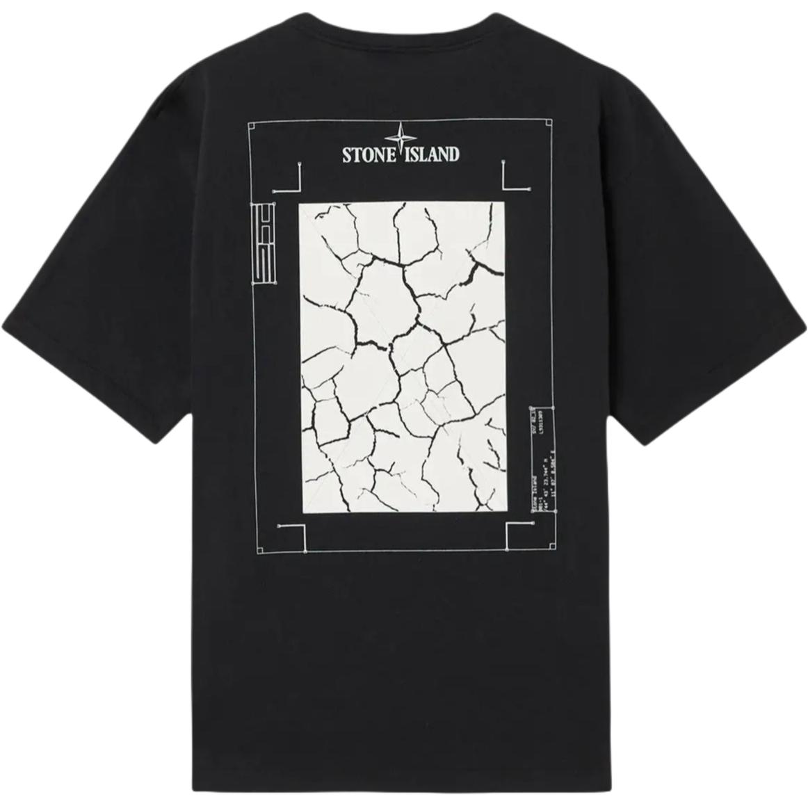 

STONE ISLAND Мужская футболка с коротким рукавом, круглым вырезом и спущенным плечом, из хлопка, с геометрическим принтом «трещины» на спине и логотипом SS25. K1S1521002RCS0137-V0029 S