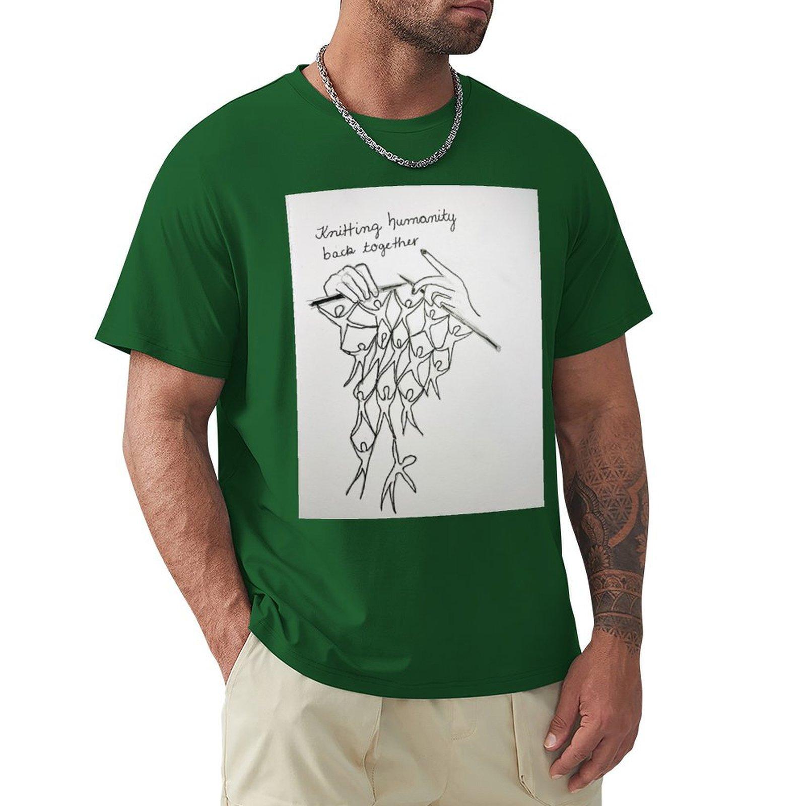 

Knitting Humanity Back Together T-Shirt Blue Archive Boys Whites Custom Shirt Mens T Shirts 4XL зелёный