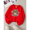 Kids Sweatshirt Crewneck Sweatshirt Cow Wearing Winter Hat And Scarf Machine Washable, Spring And Autumn, Sportswear And Casual Wear