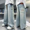 Forår Efterår Teenager Drenge Jeans Mode Løse Lige Denim Bukser Til 4-14 År Børn Afslappet Tøj Børn Udendørs Bukser