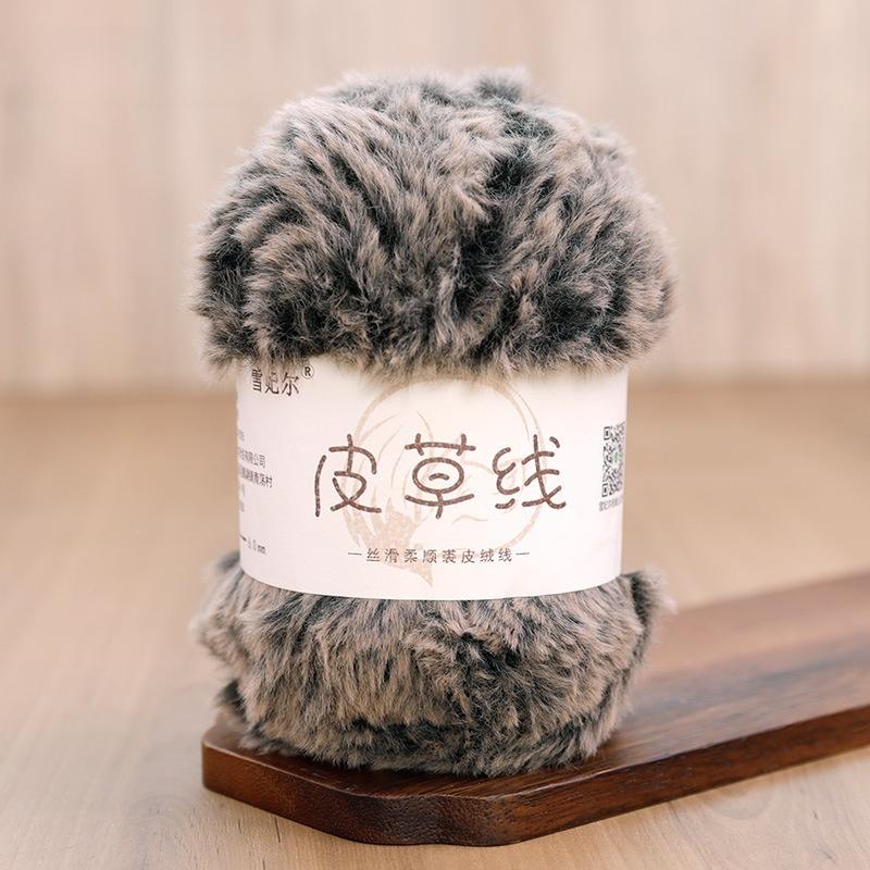 Hand Knitted Fur Yarn Long Hair Hat Scarf DIY Wool Yarn Simulation Fur Crt Material Autumn Faion Accories
