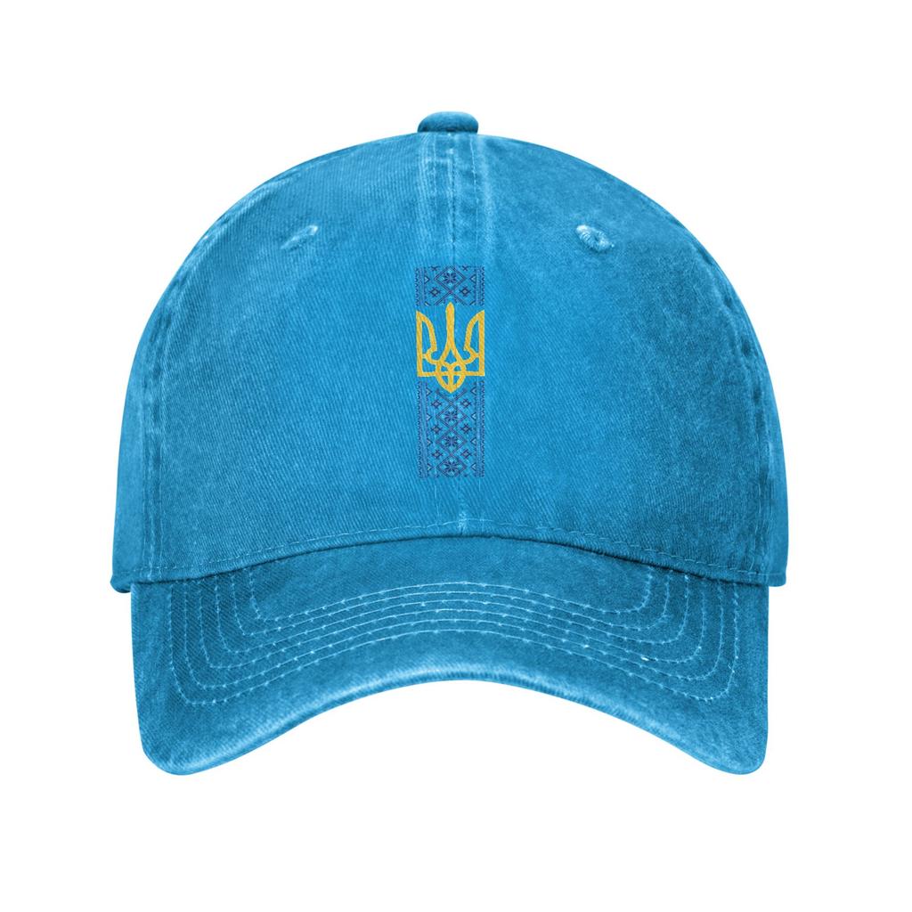 Emblema Classico dell'Ucraina Bandiera Ucraina Modello a Maglia Nazionale Cappellini da Baseball Unisex Cappellino Snapback in Denim Usurato Cappelli Cappellino