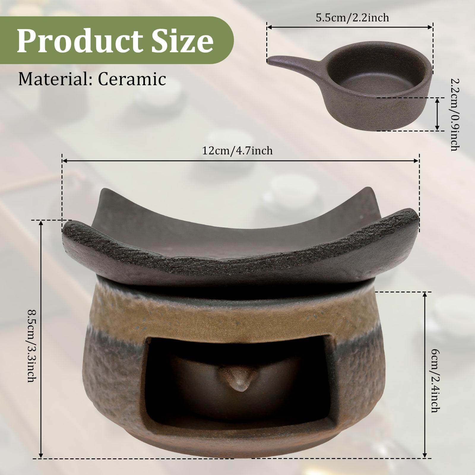 

Ceramic Tea Stove Warmer Set Aromatherapy Burner Handmade Ceramic Candle Wax Melt Warmer Tea Ceremony Accessories