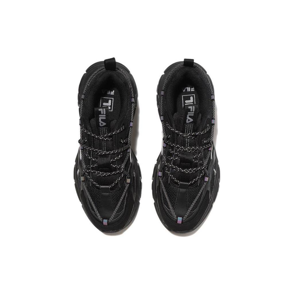 FILA Fabric Retro Sports Abrasion Resistant Breathable Low top Casual Shoes Unisex Black Korean Style 1RM02263E_001