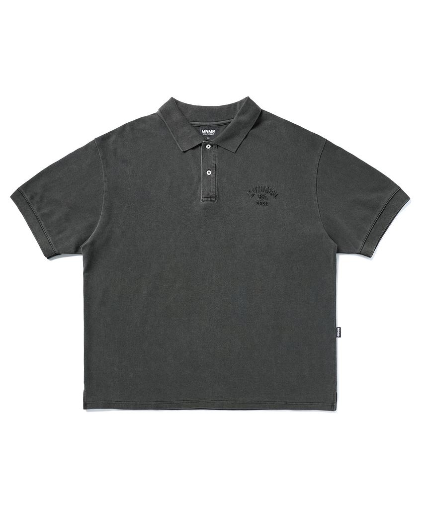 MINIMALPROJECT Minimal Pigment Short Sleeve Collared T-Shirt Mkt104 [Dark Gray]