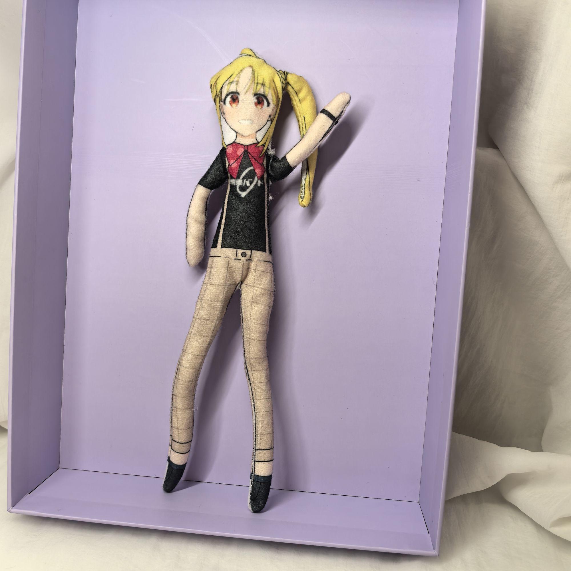 Anime Bocchi The Rock! Hitori Gotoh Plüschpuppe Handgefertigt Drahtskelett Abstrakte Bewegliche Figur Raumdekoration 26cm