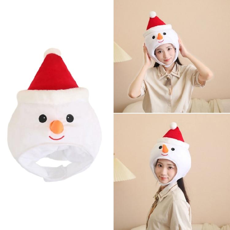 Plush Snowman Headgear Christmas Hat for Adults Warm Winter Festives Accessory Comfortable Santa Costume Headgear