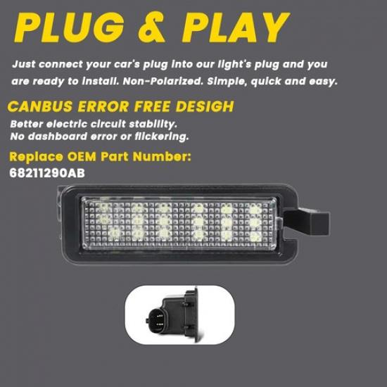 LED License Plate Light for 2015- Vehicle Models White for Charger 2015-