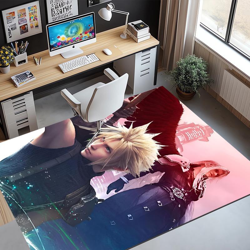 Final Fantasy Pattern Rug, Indoor/Outdoor Mat, for Picnic, Gameroom, Bedroom, Office, Living Room, Home Decor Carpet, Birthday Gift