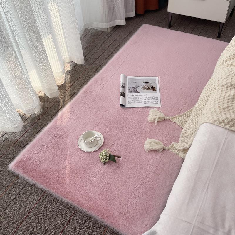 Imitation Rabbit Fur Carpet Fluffy Children's Bedroom Rug Modern Living Room Coffee Table Foot Mat Plush Bay Window Sofa Cushion