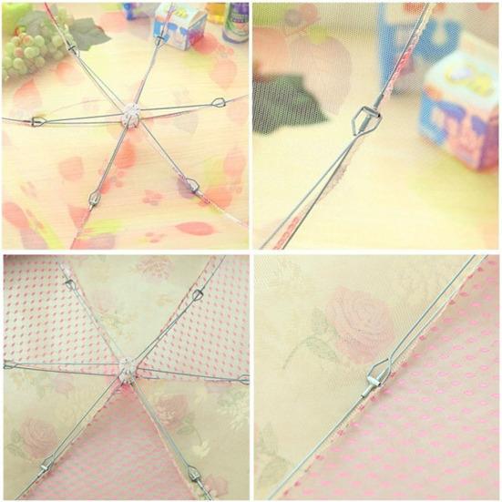 75x30cm Folding Anti-fly Dustproof Mesh Food Protective Cover Dining Table Tent