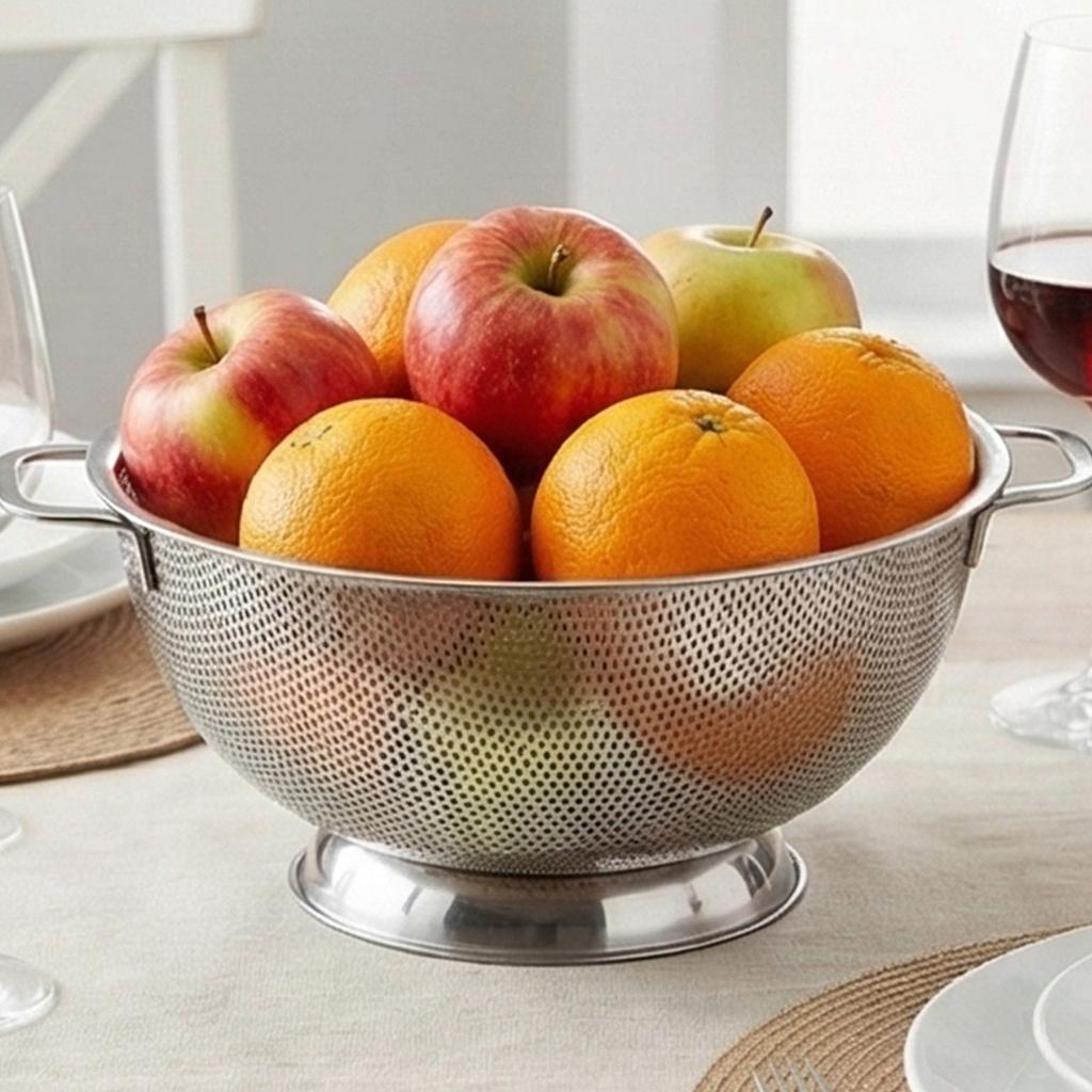 Functional Kitchen Filter Basket with Elevated Base Keep Food Dry Fine Meshes for Efficient Straining Durable Construction