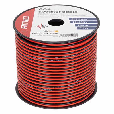 Two-core Speaker Cable CCA 2x1.5mm2 100m 7.5A AMIO-04459
