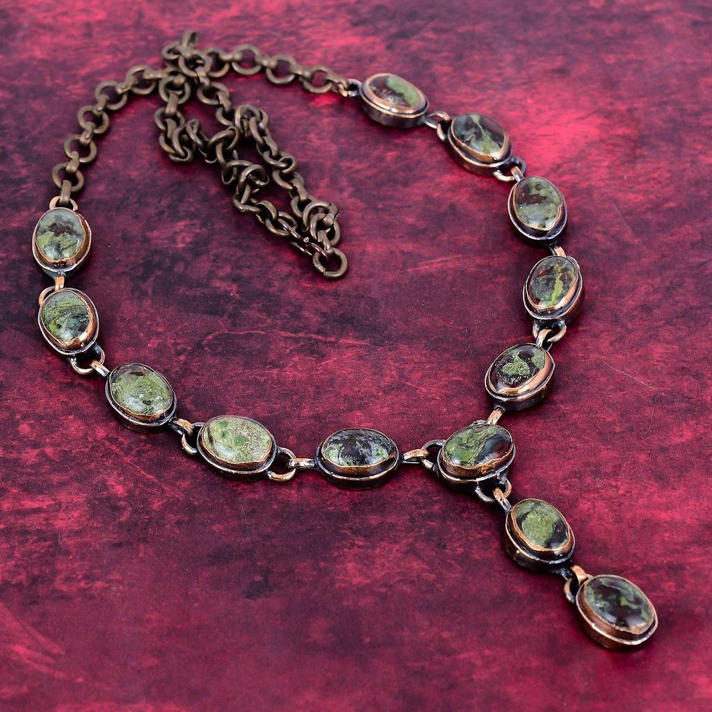 Collier Pierre de Dragon Cuivre Électroformé Collier Réglable