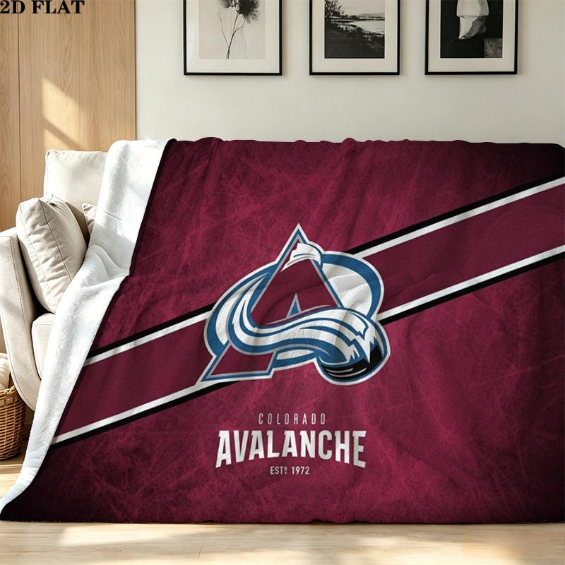 Colorado Avalanche Print Flannel Blanket High Quality Warm Comfortable Cover for All Seasons Perfect for Gifts Home Decor