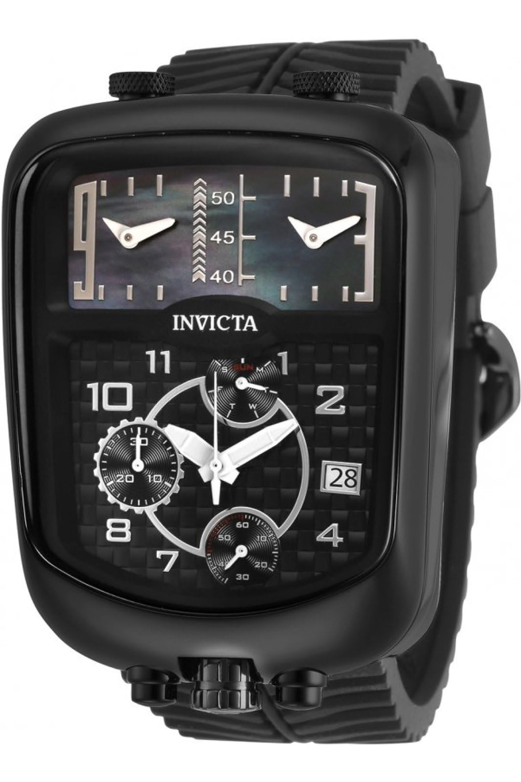 

Invicta S1 Rally Black Silicone Band Steel Case Swiss Quartz Analog Watch 29709 Men s чорний