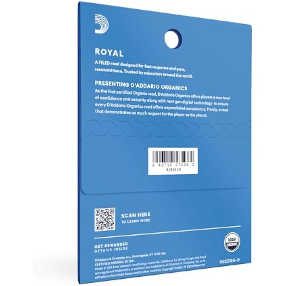 D'Addario WoodWinds Daddario Reed for Alto Saxophone ROYAL RJB0330 [Hardness: 3.0] Pack of 3 [Dom...