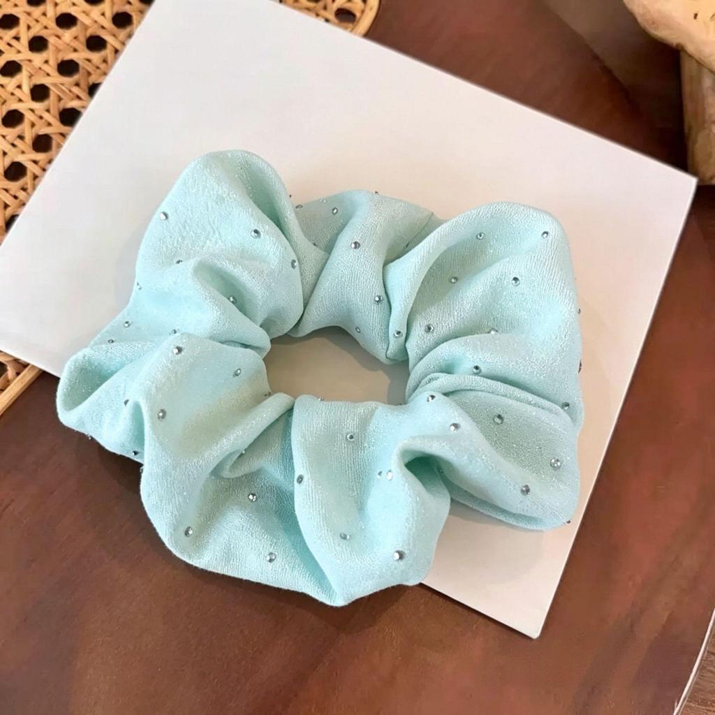 Early Spring 2025 Sea Salt Blue High-End Large Intestine Hair Tie - Brightens Skin, Lazy Style Hair Flower, New Accessory.