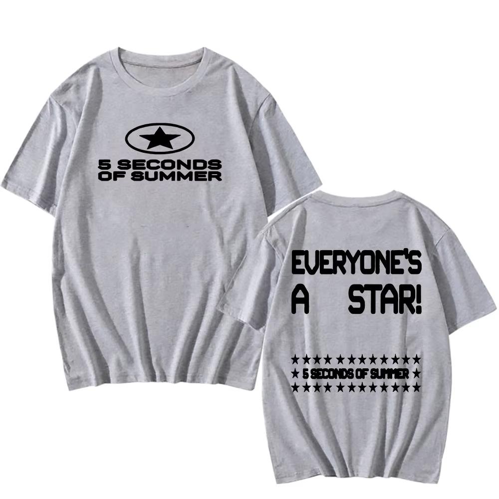 2026 Summer Oversized Tshirt Breathable Cotton Blend Y2k Star Letter Graphic Print Unisex Casual Streetwear Tshirt