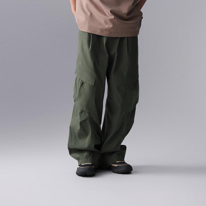 Li Ning CF Suo Solid Color Loose Wide Leg Comfortable Casual Pants Men Bottoms Dark-Green AKXU503-1