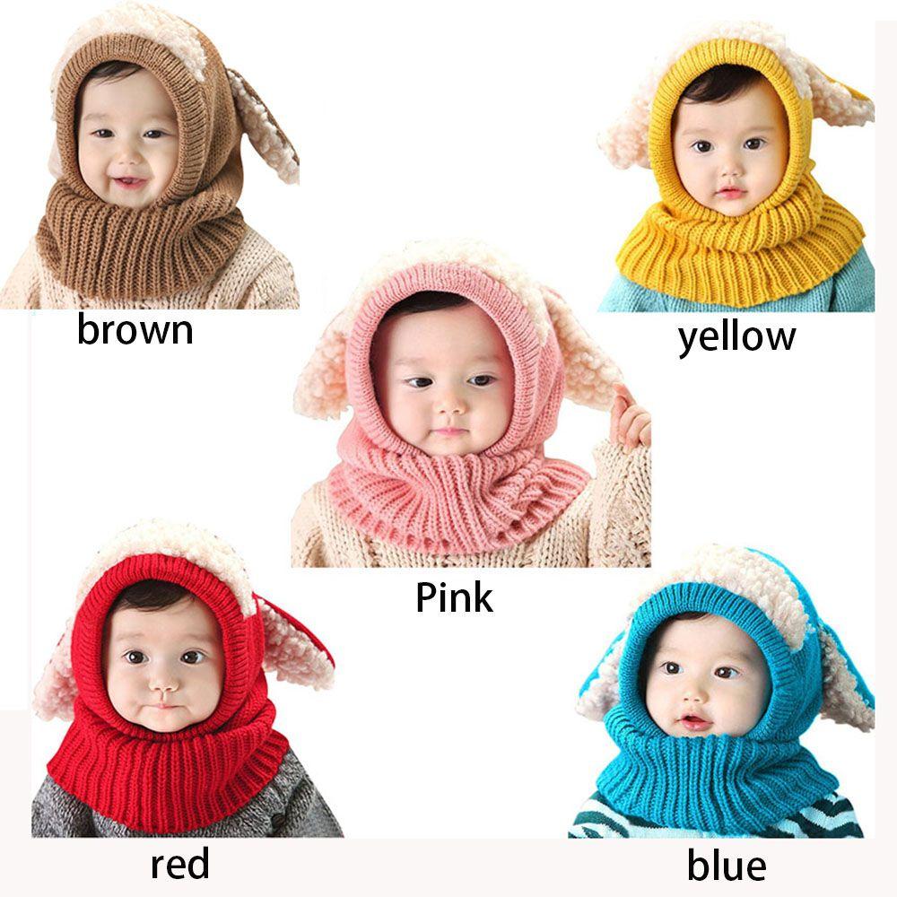 Winter Baby Kids Scarf Hat Hooded Knit