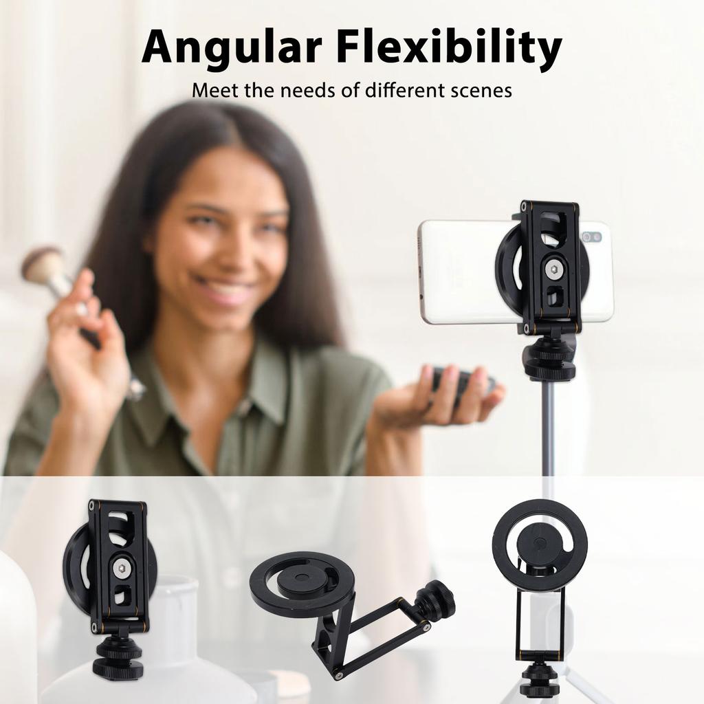 Cold Shoe Phone Holder Aluminum Alloy Cellphone Magnetic Tripod Mount Photography Accessories