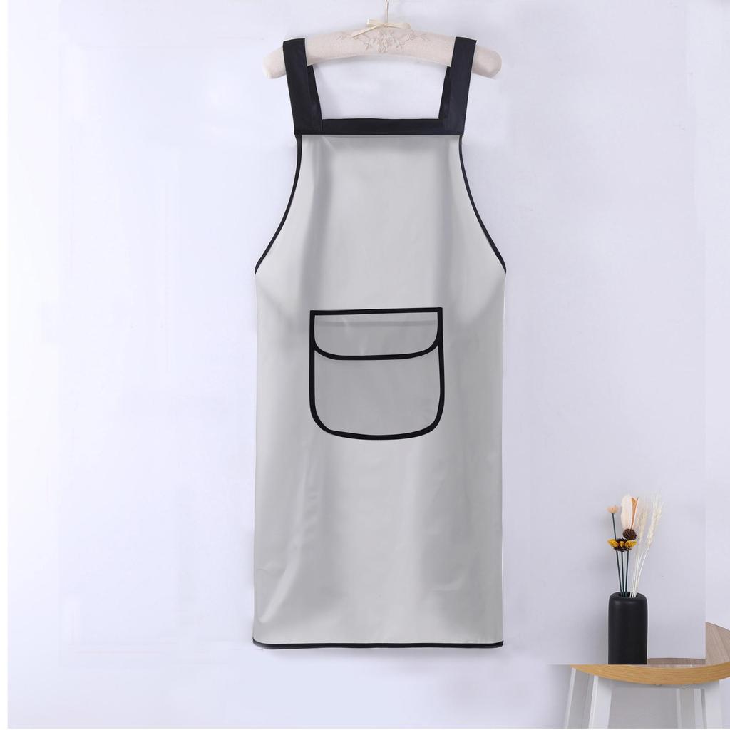 Waterproof Oil-Proof Semi-Transparent TPU Cooking Apron for Adults - Soft Leather, Hand Wiping, and Extended Coverage for Dishwashing.
