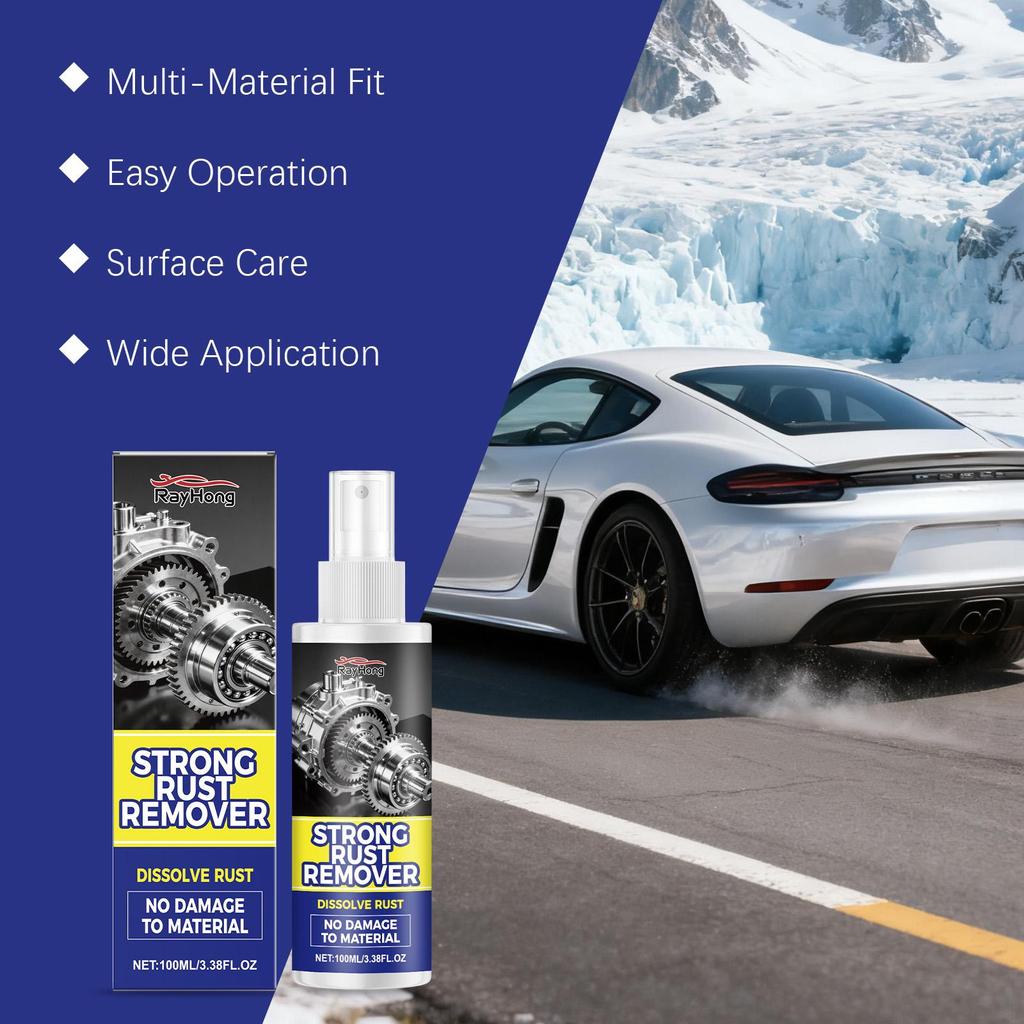 RAYHONG Rust Remover 100ml, Automotive and Household Metal Rust Remover and Cleaner, Stain Removal, Refurbishment,Polishing, Car Maintenance