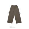 Retro Spring and Summer Wide-leg Basic Drawstring Overalls Men's and Women's Versatile Loose Leggings Casual Pants Thin