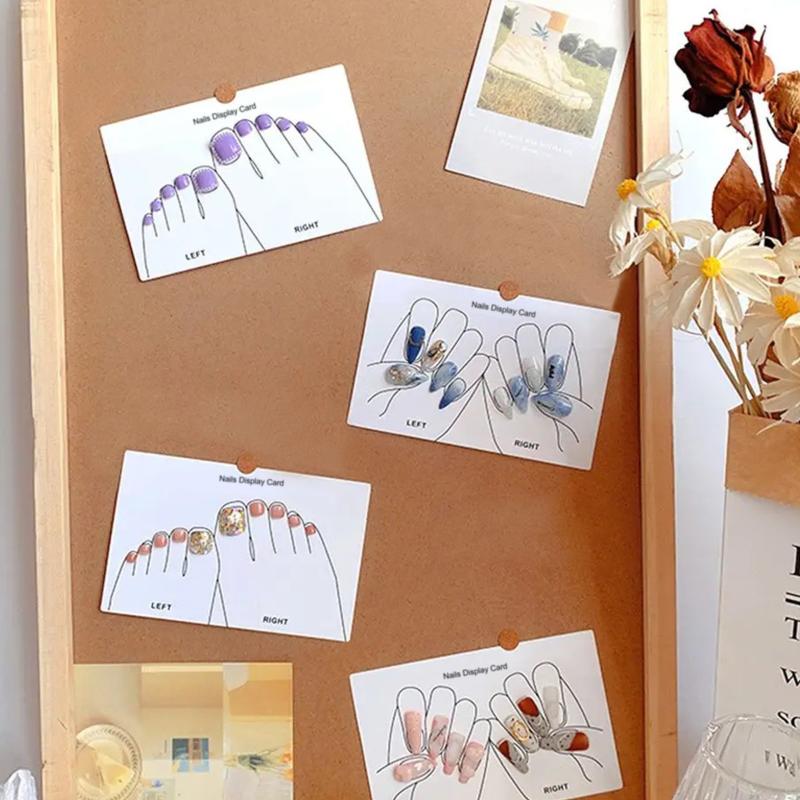 10 Sheets/Lot Nails Display Card Hand Feet False Nail Tips Packing Card Nail Art Storing Cardboard Manicure Showing Cards