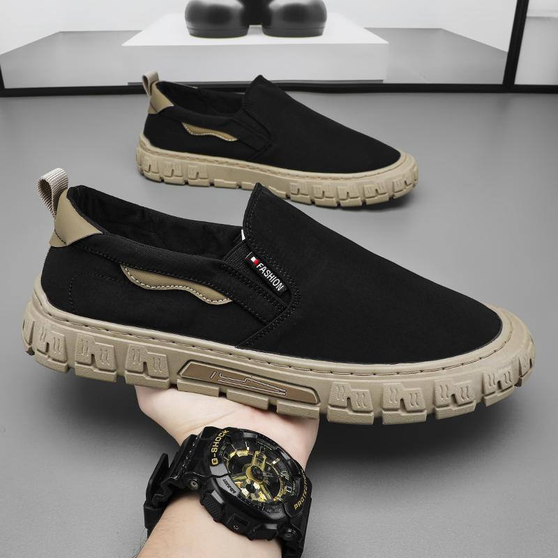

Мода PARZIVAL Мужская повседневная обувь Ice Silk Cloth Canvas Shoes Кроссовки Slip on Man Flat Loafers Мужская вулканизированная обувь Chaussures Homme 44 чёрный