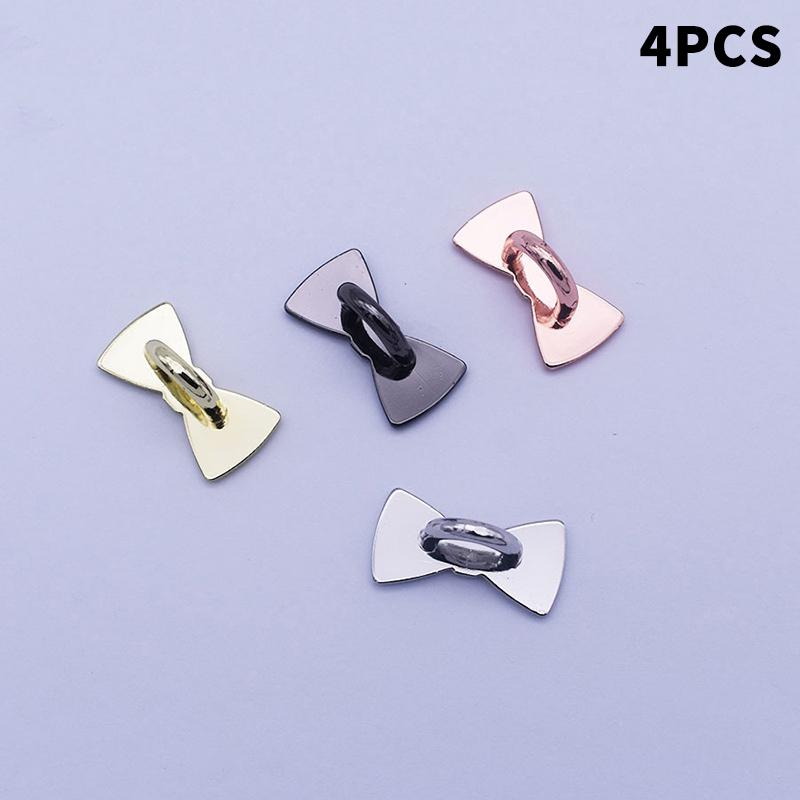 New 2/4PCS Adhesive Metal Stars Moon Bow Phone Charm Holder Phone Case Finger Ring Stand Hook Buckle Charm Clasp Accessor String 5